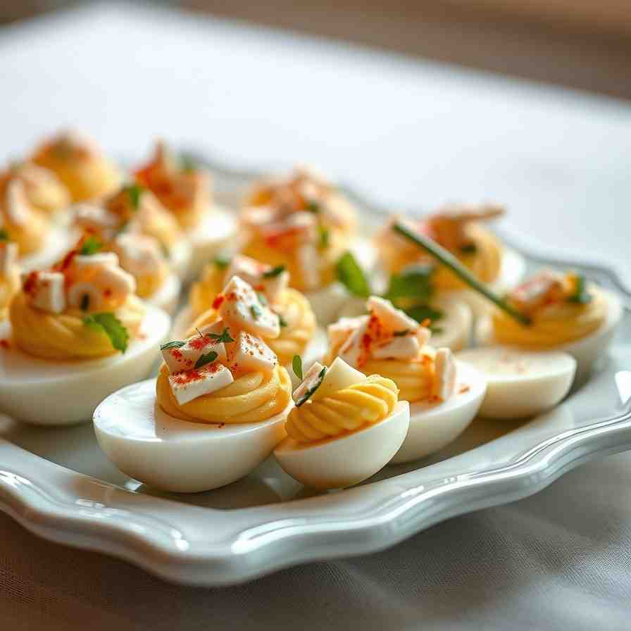 Easy Crab Deviled Eggs - Best Party Appetizer